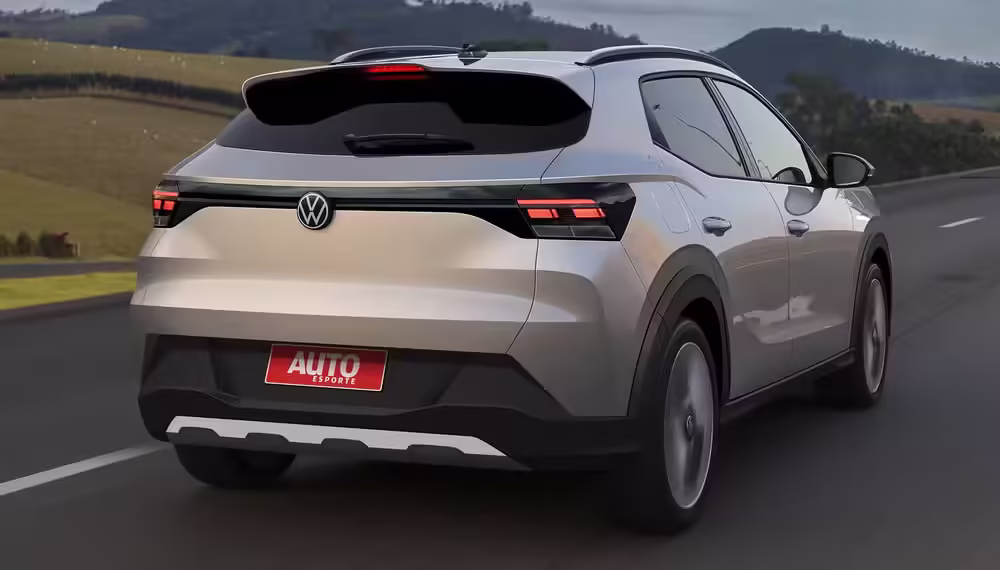 Projeção traseira do Volkswagen A0 SUV — Foto: João Kleber Amaral/Autoesporte
