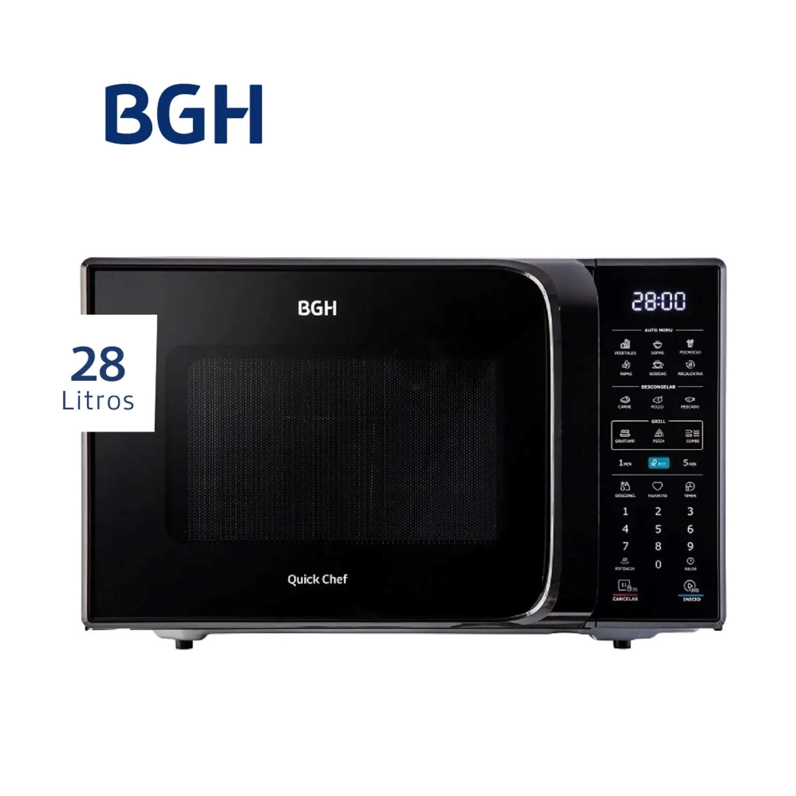 Microondas BGH Eco Negro Digital de 28 litros con 37% de descuento
